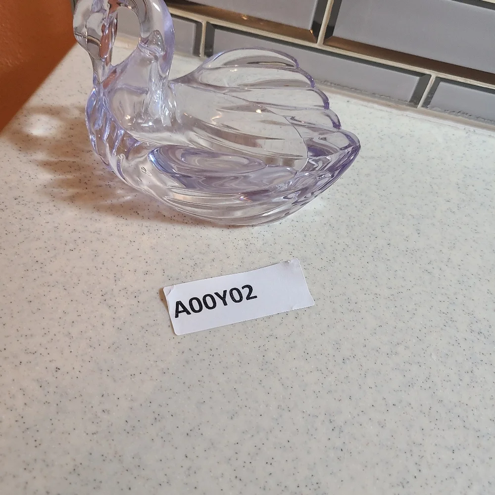 Vintage Clear Plastic Swan Soap DIsh Vintage Home Decor 1990s